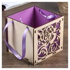 Шкатулка с лентой 1 "Роза" 15х15х14,5 см