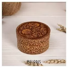 Шкатулка "Соловей", круглая