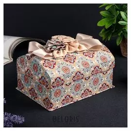 Шкатулка ткань для украшений "Сундучок с пышным бантом" 10,5х20х14,5 см