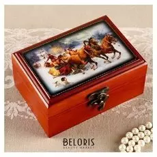 Шкатулка «Тройка коричневая», 13х9 см