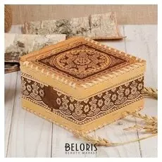 Шкатулка «Узор», шарнирная, 13х13х7 см, береста