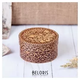 Шкатулка «Жар-птица», 8,5×8,5×4,5 см, береста