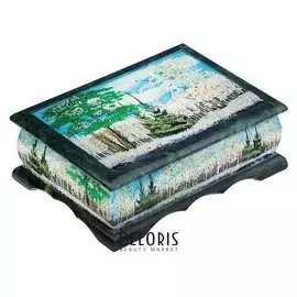 Шкатулка "Зима", каменная крошка