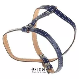 Шлейка кожаная двухслойная, регулируемая многоразмерная, 75 х 1,2 см, синяя