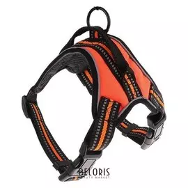 Шлейка мягкая улучшенная, размер S (ОШ 29-31 см, ОГ 37-45 см), оранжевая