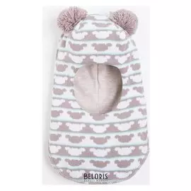 Шлем-капор детский а.20196, цвет серый, размер 44-46