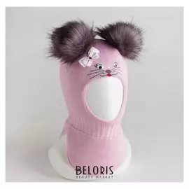 Шлем-капор для девочки а.5920, цвет розовый, размер 52-54