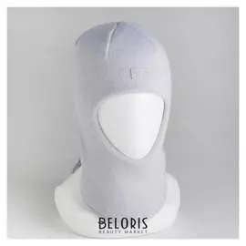 Шлем-капор для мальчика, цвет серый, размер 50-52