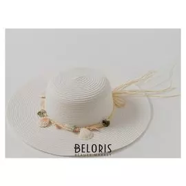 Шляпа женская Minaku "Ocean", размер 56-58, цвет белый