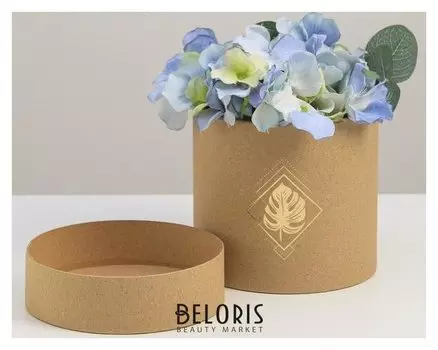 Шляпная коробка из крафта «Лист», 12 х 12 см