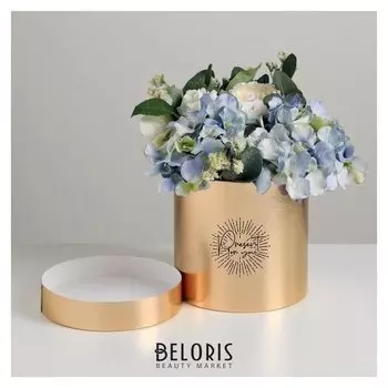 Шляпная коробка Present For You, золотая, 15 х 15 см