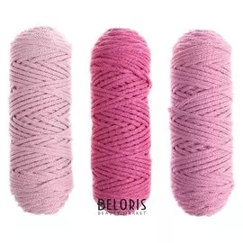 Шнур для вязания 3мм 100% хлопок, 50м/85гр, набор 3шт (Комплект 8)