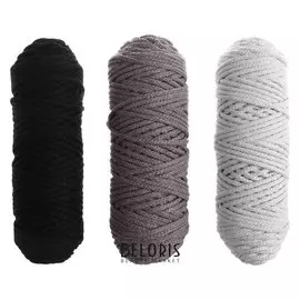 Шнур для вязания 3мм 100% хлопок, 50м/85гр, набор 3шт (Комплект 6)