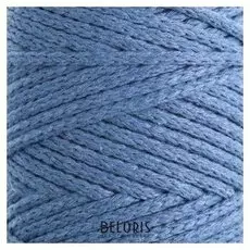 Шнур для вязания без сердечника 100% хлопок, ширина 3мм 100м/250гр (2175 джинс)