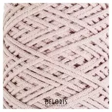 Шнур для вязания без сердечника 100% хлопок, ширина 3мм 100м/250гр (2195 пудровый)