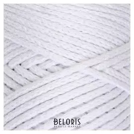 Шнур для вязания без сердечника 100% хлопок, ширина 3мм 100м/250гр (2155 белый)