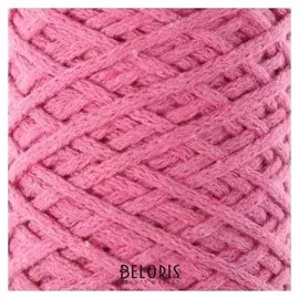 Шнур для вязания без сердечника 100% хлопок, ширина 3мм 100м/250гр (2126 розовый)