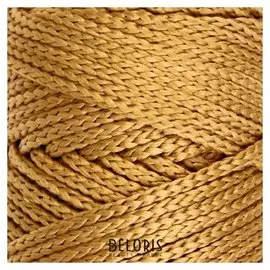 Шнур для вязания без сердечника 100% полиэфир, ширина 3мм 100м/210гр, (43 горчичный)