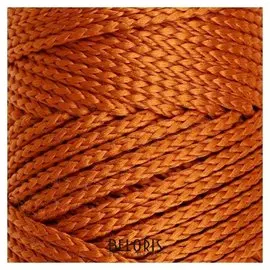 Шнур для вязания без сердечника 100% полиэфир, ширина 3мм 100м/210гр, (103 песочный)