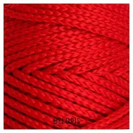 Шнур для вязания без сердечника 100% полиэфир, ширина 3мм 100м/210гр, (115 красный)