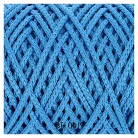 Шнур для вязания без сердечника 100% полиэфир, ширина 3мм 100м/210гр, (14 синий)