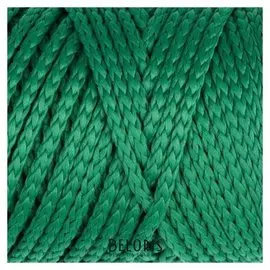 Шнур для вязания без сердечника 100% полиэфир, ширина 3мм 100м/210гр, (122 зеленый)