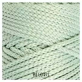 Шнур для вязания без сердечника 100% полиэфир, ширина 3мм 100м/210гр, (21 серо-зеленый)