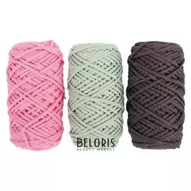 Шнур для вязания полиэфирный 3мм, 50м/100гр, набор 3шт (Комплект 8)