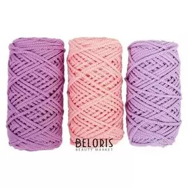 Шнур для вязания полиэфирный 3мм, 50м/100гр, набор 3шт (Комплект 6)