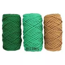 Шнур для вязания полиэфирный 3мм, 50м/100гр, набор 3шт (Комплект 3)