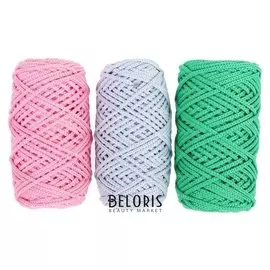 Шнур для вязания полиэфирный 3мм, 50м/100гр, набор 3шт (Комплект 7)