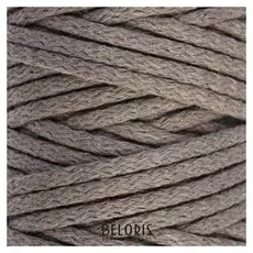 Шнур для вязания "Пухлый" 100% хлопок ширина 5мм 100м (Т.-бежевый)