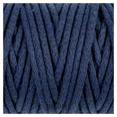 Шнур для вязания "Пухлый" 100% хлопок ширина 5мм 100м (Т.синий)