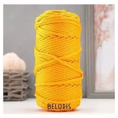 Шнур для вязания с сердечником 100% полиэфир, ширина 5 мм 100м/550гр (16 желтый)