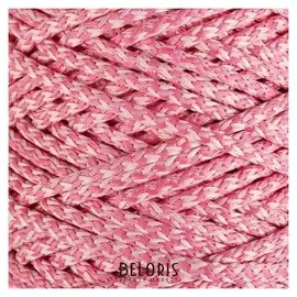 Шнур для вязания с сердечником 100% полиэфир, ширина 5 мм 100м/550гр (Меланж розовый)