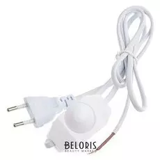 Шнур Tundra, 1.5 м, с вилкой для бра, с диммером, шввп 2х0.5 мм2, белый