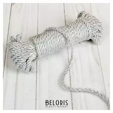 Шнур витой, D = 5 мм, 10 ± 1 м, цвет серебряный