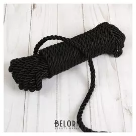 Шнур витой, D = 8 мм, 10 ± 1 м, цвет чёрный