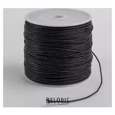 Шнур вощеный на бобине, D=1мм, L=70м, цвет чёрный