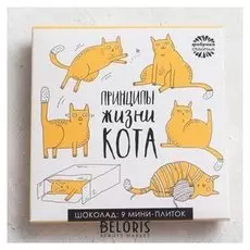 Шоколад молочный «Принципы жизни кота»: 5 г х 9 шт.