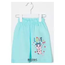 Шорты для девочки, цвет светло-бирюзовый, рост 86 см (1,5 года)