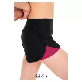 Шорты двойные «Гудвин», размер 28, цвет чёрный/малиновый