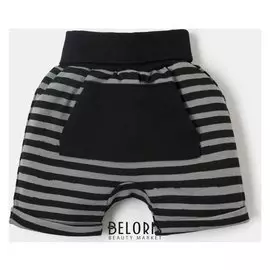 Шорты крошка Я "Black white", чёрный/серый, р.24, рост 68-74 см