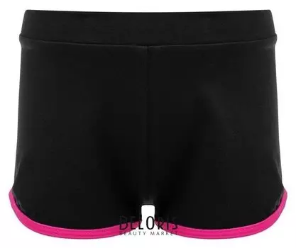 Шорты с окантовкой, цвет чёрный/фуксия, размер 34