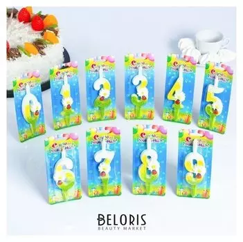 Шоу-бокс со свечами для торта цифры "Ромашки" 50 штук