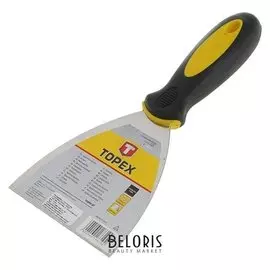 Шпатель малярный Topex, 100 мм, нержавеющая сталь, двухкомпонентная ручка