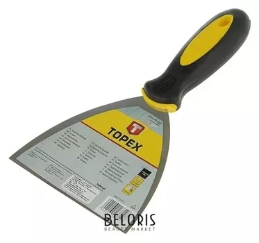 Шпатель малярный Topex, 125 мм, нержавеющая сталь, двухкомпонентная ручка