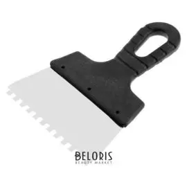 Шпатель зубчатый Lom, 150 мм, зуб 6 мм, нержавеющая сталь