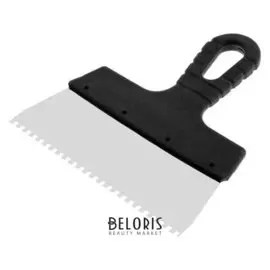 Шпатель зубчатый Lom, 200 мм, зуб 4 мм, нержавеющая сталь