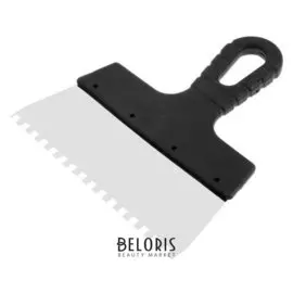 Шпатель зубчатый Lom, 200 мм, зуб 6 мм, нержавеющая сталь